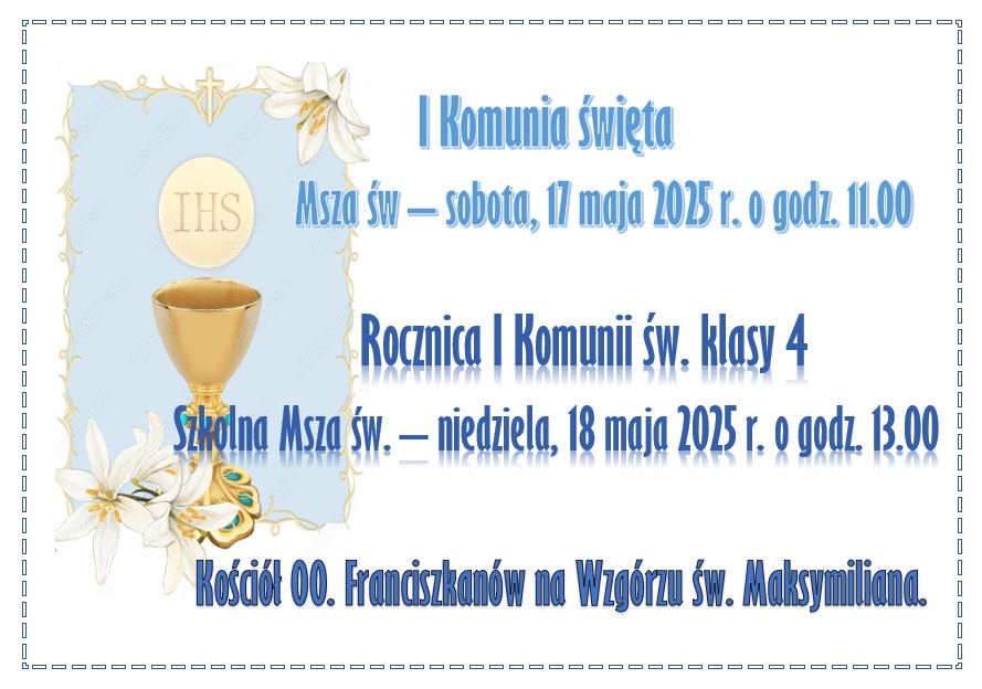 I KOMUNIA ŚWIĘTA 2025 r.